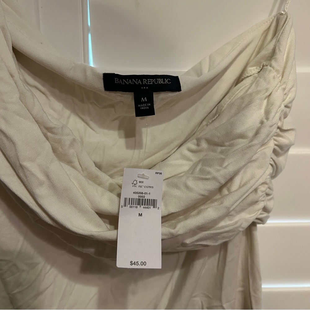 Banana Republic One Shoulder Tank Top Cream Size Medium - Picture 4 of 4